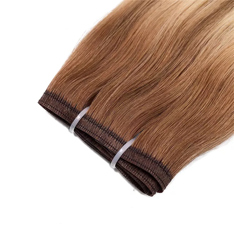 Top Quality European Cuticle Hair Customized Balayage Flat Weft Hair Extensions